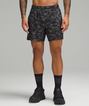 Lululemon Surge Gefütterte 6" Kurze Hose Herren Camouflage Schwarz | 9754GELSU