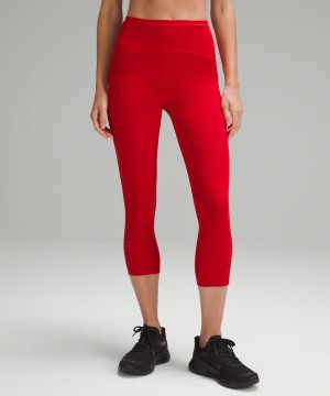 Lululemon Swift Speed High-Rise Crop 21" Leggings Damen Dunkelrot | 4398NTBOL