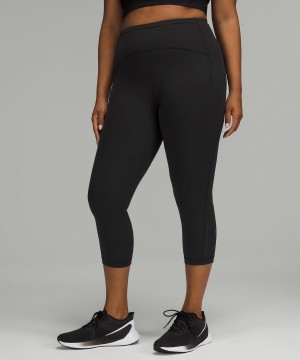 Lululemon Swift Speed High-Rise Crop 21" Leggings Damen Schwarz | 1829ADRME