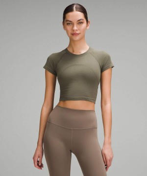 Lululemon Swiftly Tech Cropped 2.0 Kurzes-Sleeve T-shirts Damen Dunkelgrün | 0429SCOLE