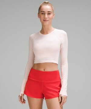 Lululemon Swiftly Tech Cropped 2.0 Langarmhemd Damen Hellrot | 5178SDIXJ