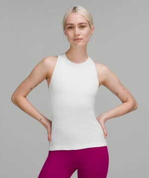 Lululemon Swiftly Tech High-Neck 2.0 Race Length Tanktop Damen Weiß Weiß | 3569RBLTM