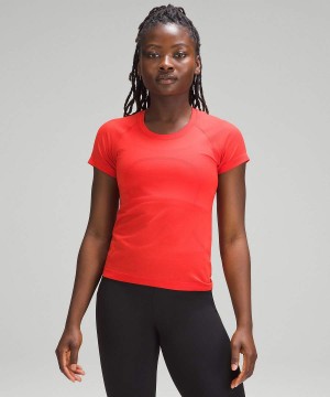 Lululemon Swiftly Tech Kurzes-Sleeve 2.0 Race Length T-shirts Damen Rot | 2870AKLBC