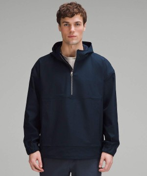 Lululemon Twill Half-Zip Anorak Jacken Herren Navy | 9761UHBEL