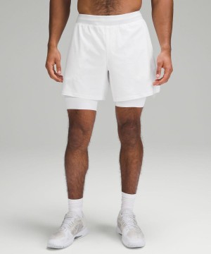 Lululemon Vented Tennis 6" Kurze Hose Herren Weiß | 5248EQRWJ