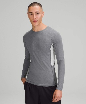 Lululemon Vital Drive Sport Langarmhemd Herren Grau | 9654GQDFC