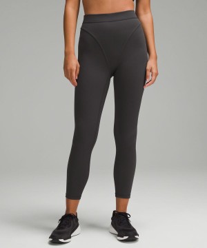 Lululemon Wunder Train Aerobic High-Rise 25" Twill Leggings Damen Tiefesgrau | 5102RBQTW