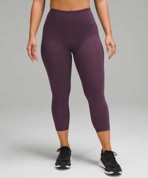 Lululemon Wunder Train Contour Fit High-Rise Crop 23" Leggings Damen Lila | 8765FXUNP