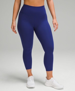 Lululemon Wunder Train Contour Fit High-Rise Crop 23" Leggings Damen Blau | 5709UIFPJ