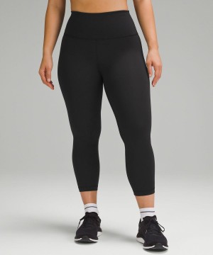 Lululemon Wunder Train Contour Fit High-Rise Crop 23" Leggings Damen Schwarz | 3062SDNAM