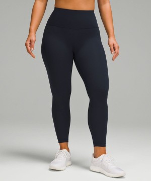 Lululemon Wunder Train Contour Fit High-Rise with Pockets 25" Leggings Damen Navy | 3869POIQE