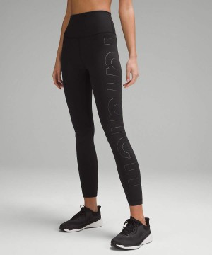 Lululemon Wunder Train High-Rise 25" Graphic Leggings Damen Schwarz | 6179ZJEXM