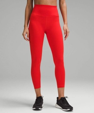 Lululemon Wunder Train High-Rise 25" Leggings Damen Rot | 4231FLKZW