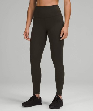 Lululemon Wunder Train High-Rise 31" Leggings Damen Dunkelolivgrün | 7142ZAFJV