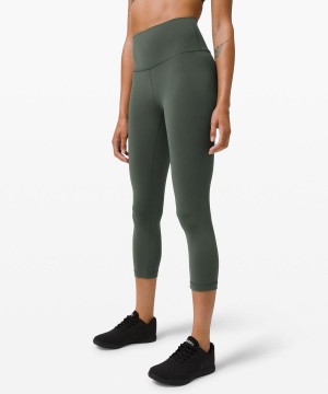 Lululemon Wunder Train High-Rise Crop 21" Leggings Damen Grün | 5471GXCDB