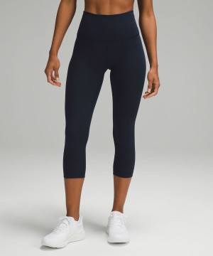 Lululemon Wunder Train High-Rise Crop 21" Leggings Damen Navy | 2419BSEZL