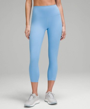 Lululemon Wunder Train High-Rise Crop 23" Leggings Damen Blau | 2145ILAQK