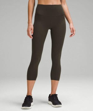 Lululemon Wunder Train High-Rise Crop 23" Leggings Damen Dunkelolivgrün | 2514MGNFH