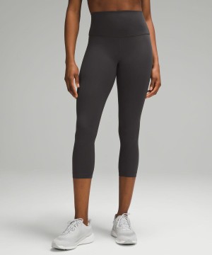 Lululemon Wunder Train High-Rise Crop 23" Leggings Damen Tiefesgrau | 4758HLJBZ