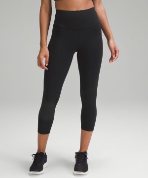 Lululemon Wunder Train High-Rise Crop 23" Leggings Damen Schwarz | 9037OMVDU