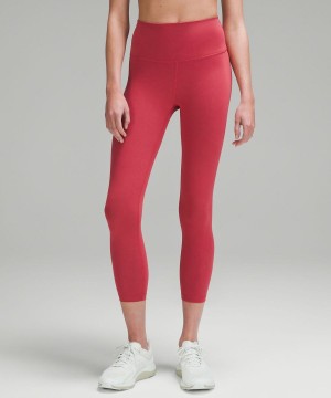 Lululemon Wunder Train High-Rise Crop 23" Leggings Damen Rosa | 0416UIVNS