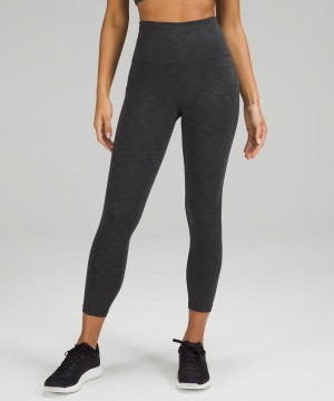 Lululemon Wunder Train High-Rise Crop with Pockets 23" Leggings Damen Tiefesgrau | 4289ZPHKO