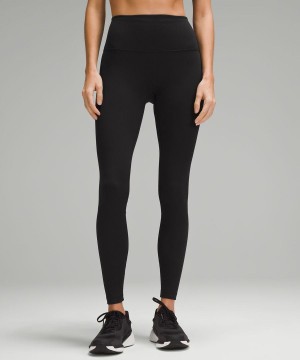 Lululemon Wunder Train High-Rise Gerippt 28" Leggings Damen Schwarz | 2367SIQNK