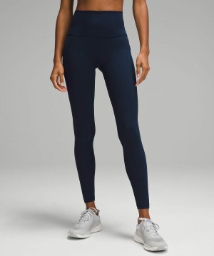 Lululemon Wunder Train High-Rise with Pockets 28" Leggings Damen Navy | 8316RXSEB