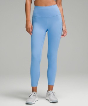 Lululemon Wunder Train High-Rise with Pockets 25" Leggings Damen Blau | 7930JEPAF