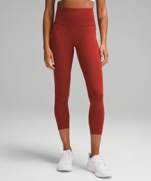 Lululemon Wunder Train High-Rise with Pockets 25" Leggings Damen Orange | 4196XQKGH