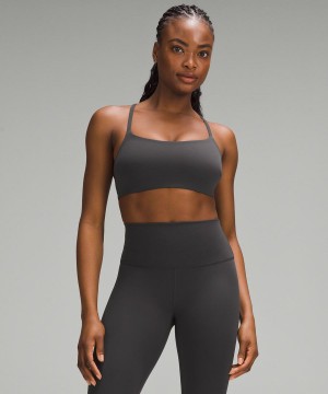 Lululemon Wunder Train Riemchen Racer Bra Light Support, C/D Cup Sport BH Damen Tiefesgrau | 1340ETQJK