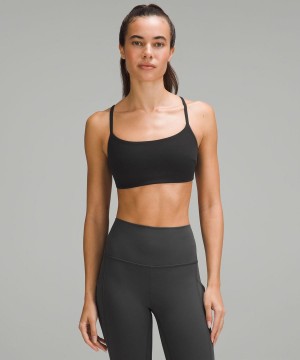 Lululemon Wunder Train Riemchen Racer Bra Light Support, C/D Cup Sport BH Damen Schwarz | 9302ENMLG