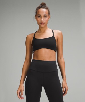 Lululemon Wunder Train Riemchen Racer Bra Light Support, A/B Cup Twill Sport BH Damen Schwarz | 9470WMOBI