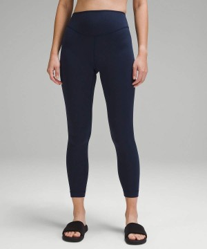 Lululemon Wunder Under SmoothCover High-Rise 25" Leggings Damen Navy | 9018TDHAK