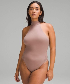 Lululemon Wundermost Ultra-Soft Nulu Mockneck Ärmellose Body Damen Rosa | 5372KRLIO