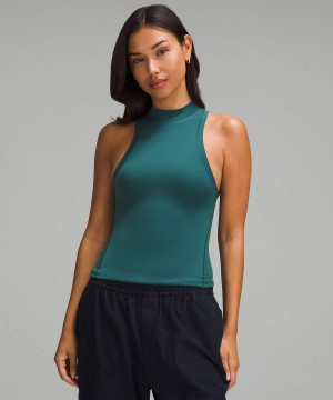 Lululemon Wundermost Ultra-Soft Nulu Mockneck Tanktop Damen Türkis | 8451AFHUV