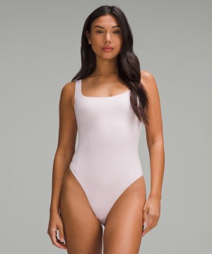 Lululemon Wundermost Ultra-Soft Nulu Square-Neck Ärmellose Body Damen Rosa | 4958CSHGL