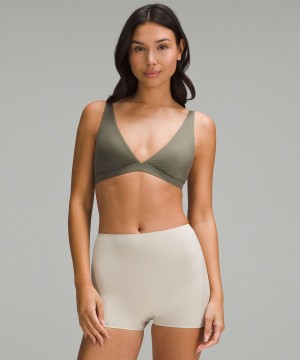 Lululemon Wundermost Ultra-Soft Nulu Triangle Bralette A–D Cups Sport BH Damen Grün | 1385DEMNA