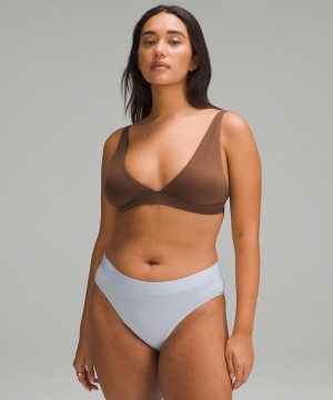 Lululemon Wundermost Ultra-Soft Nulu Triangle Bralette A–D Cups Sport BH Damen Schokolade | 5429YZNMP