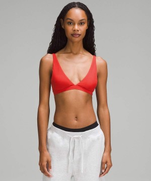 Lululemon Wundermost Ultra-Soft Nulu Triangle Bralette A–D Cups Sport BH Damen Rot | 4709XQTOL