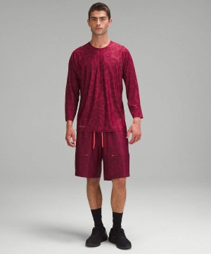 Lululemon lab Quick-Dry 3/4 Sleeve Sport Langarmhemd Herren Bordeaux Mehrfarbig | 0321SWTDG