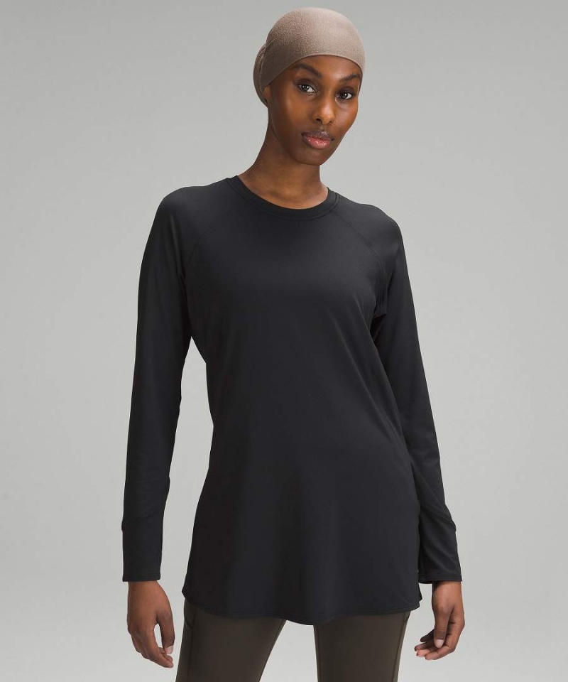 Lululemon Abrasion-Resistant High-Coverage Langarmhemd Damen Schwarz | 4016EUGSI