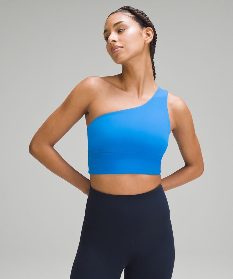 Lululemon Align™ Asymmetrical Bra Light Support, C/D Cup Sport BH Damen Blau | 7980XRJSW