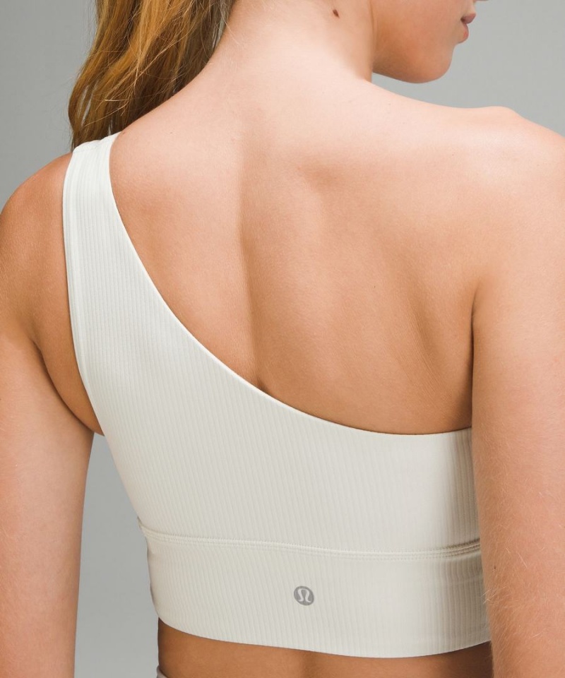 Lululemon Align™ Asymmetrical Gerippt Bra Light Support A/B Cup Shine Sport BH Damen Beige | 5396VSGTB