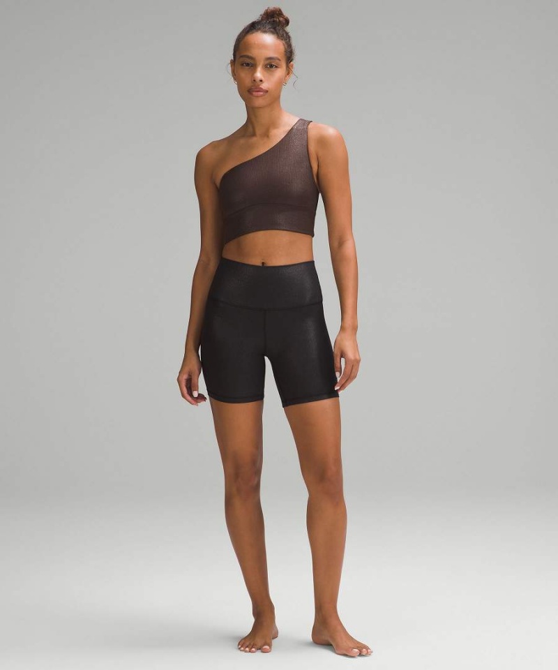 Lululemon Align™ Asymmetrical Gerippt Bra Light Support A/B Cup Shine Sport BH Damen Schokolade | 1238ONMDU