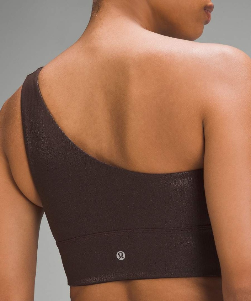 Lululemon Align™ Asymmetrical Gerippt Bra Light Support A/B Cup Shine Sport BH Damen Schokolade | 1238ONMDU