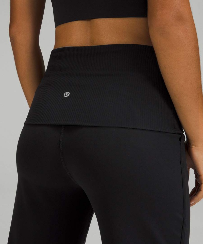 Lululemon Align™ Gerippt-Taille Cropped Jogginghose Damen Schwarz | 7694KNGTP