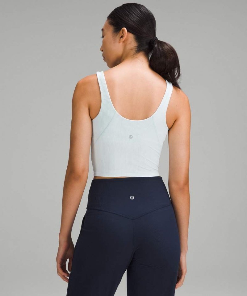 Lululemon Align™ Gerippt Henley Tanktop Damen Blau | 3026YMVHT