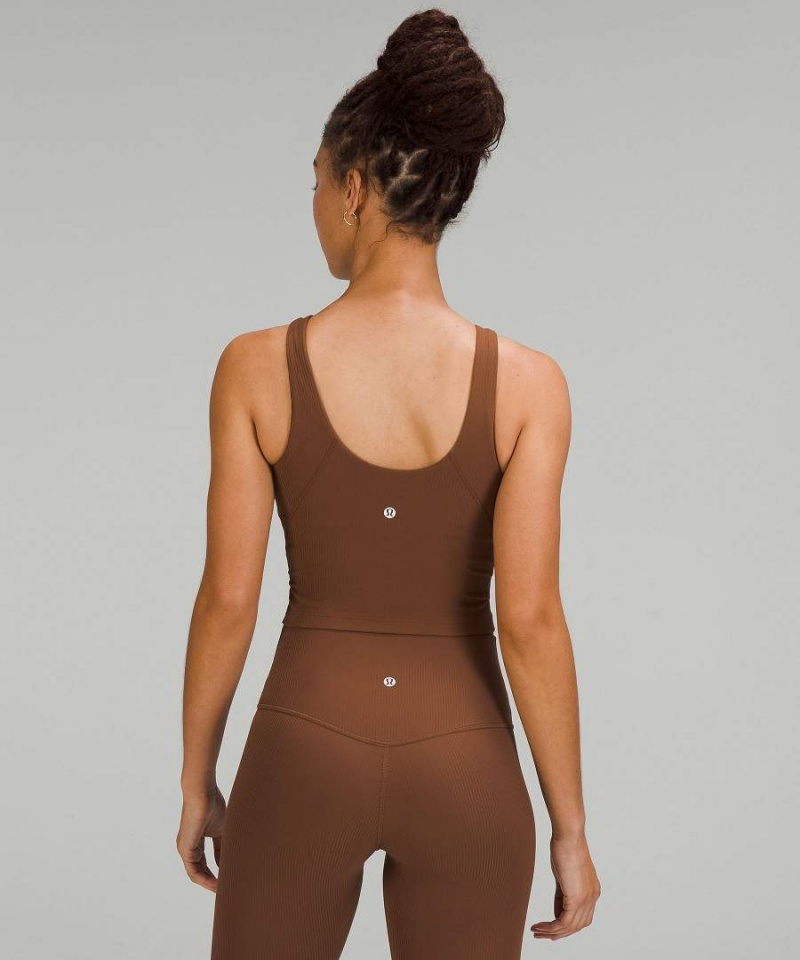 Lululemon Align™ Gerippt High-Neck Tanktop Damen Braun | 8625ZBNWO