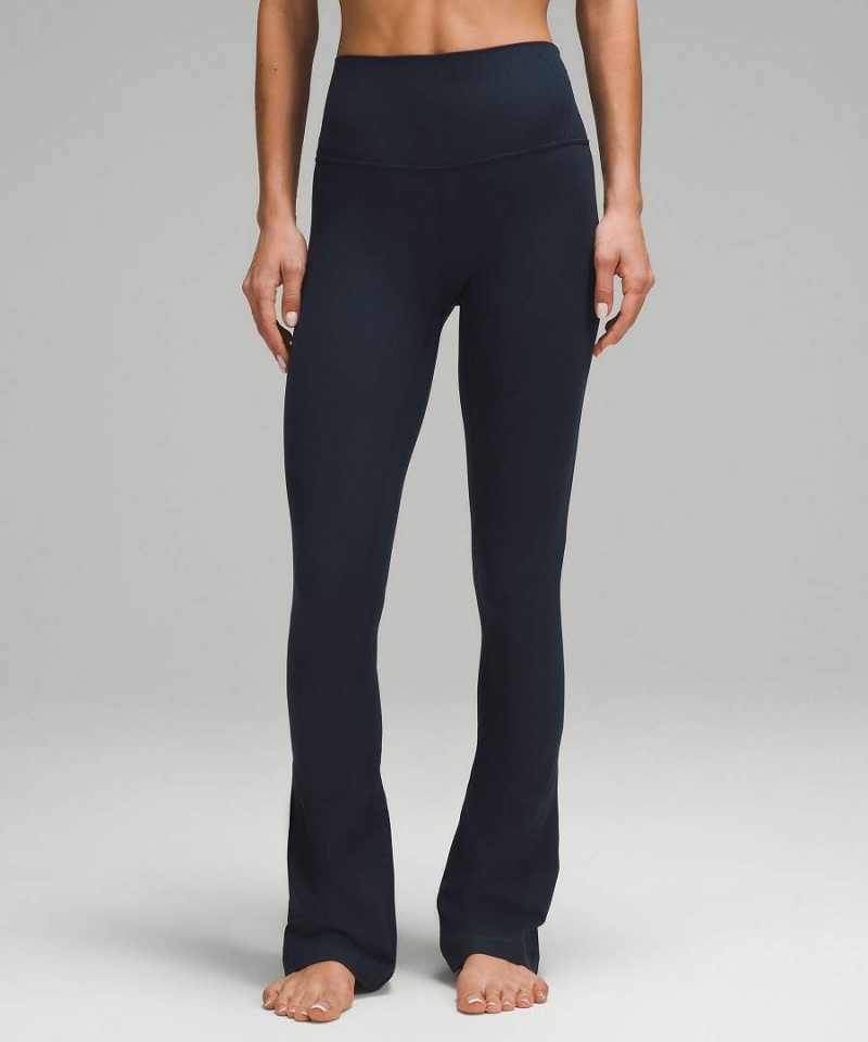 Lululemon Align™ High-Rise Gerippt Mini-Flared Regular Leggings Damen Navy | 0478QXOKJ